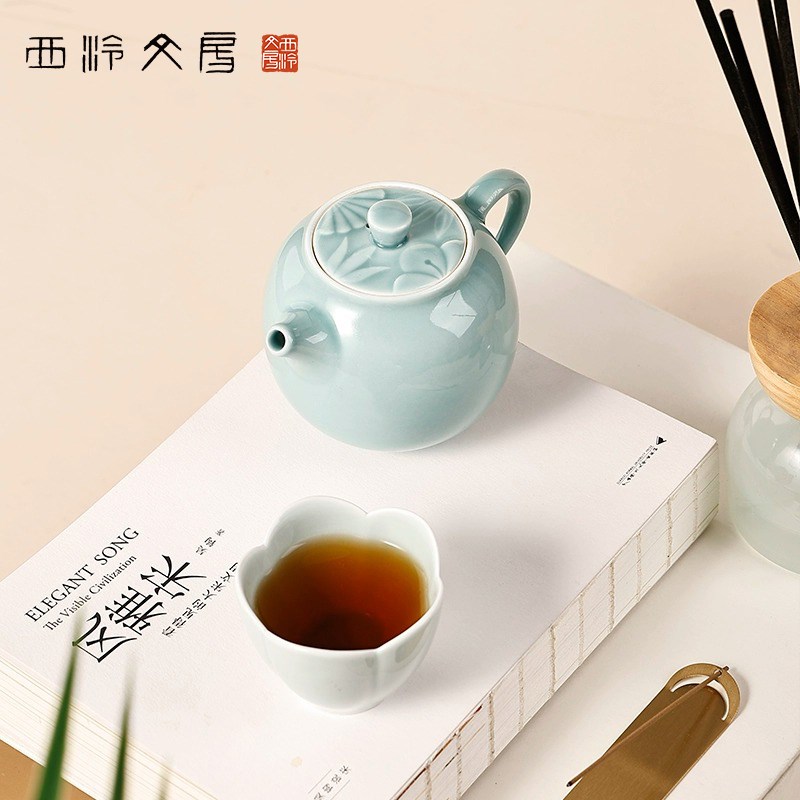 西泠文房 知君子茶器茶具装梅兰竹菊一壶四杯文房茶室工夫茶品茗