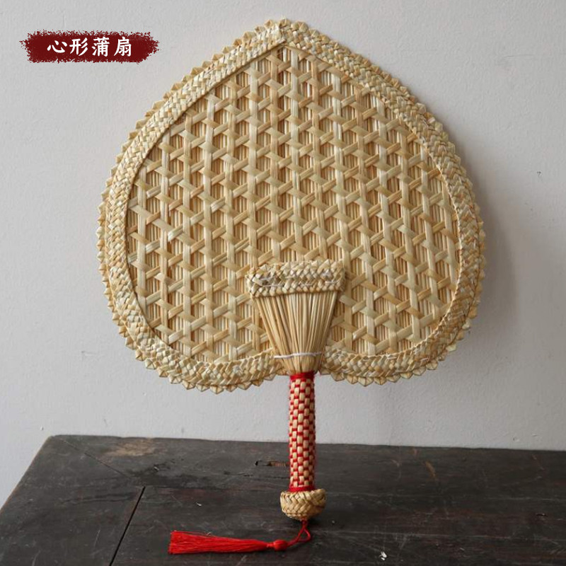 手工蒲扇编制手摇扇子夏天儿童茶室 老式芭蕉扇便携流苏竹编