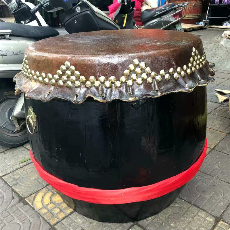 寸油漆黑色布牛皮鼓舞狮鼓醒狮鼓二十四节令节气鼓表演锣鼓