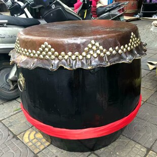 寸油漆黑色布牛皮鼓舞狮鼓醒狮鼓二十四节令节气鼓表演锣鼓