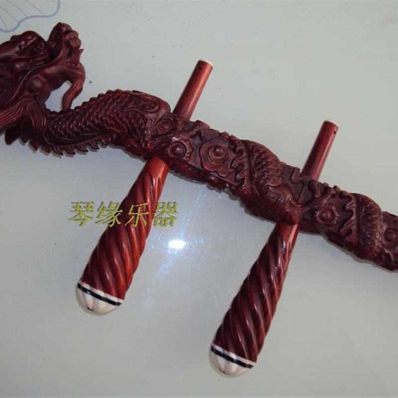 紫檀二胡琴杆 紫檀龙头杆子 越胡杆 高胡杆鼓大筒杆扁杆 带琴轴