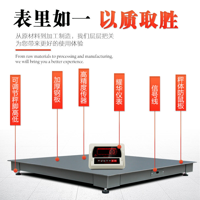 正峰电子地磅秤吨2T工业小型地磅称加厚加固MM汽车衡地磅秤