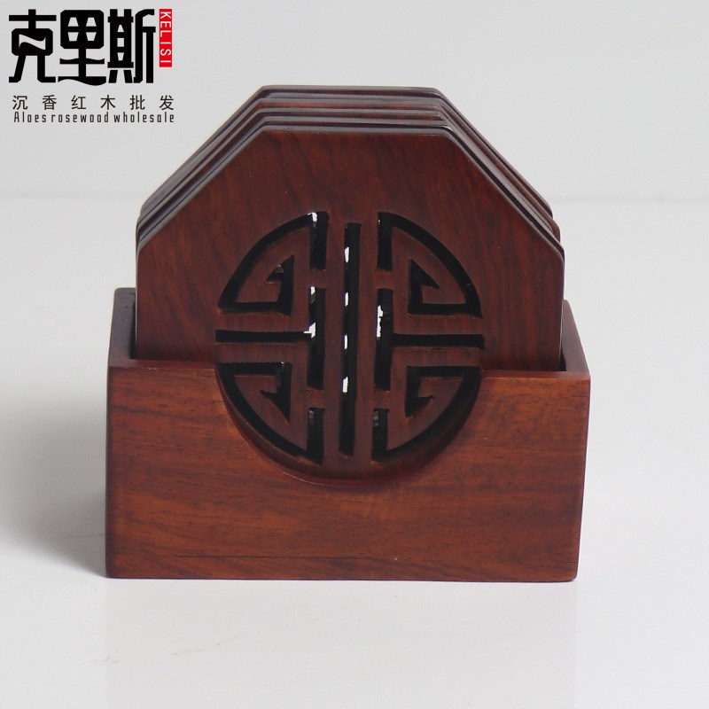 红木杯垫梨木隔热垫 实木创意茶具餐垫子一片居