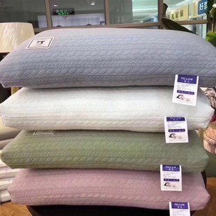 彩棉热熔枕头定型家用单人枕芯48x7 送枕套可拆卸水洗一对拍2日u式