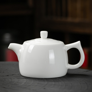 羊脂玉茶b壶陶瓷家用大号井栏壶单壶手工德化白瓷泡茶器泡茶壶
