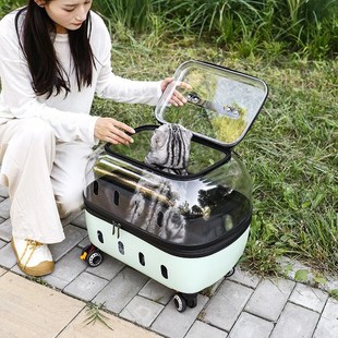 宠物拉杆箱带刹车猫咪外出行李箱猫包便携狗太空舱大容量宠物推车