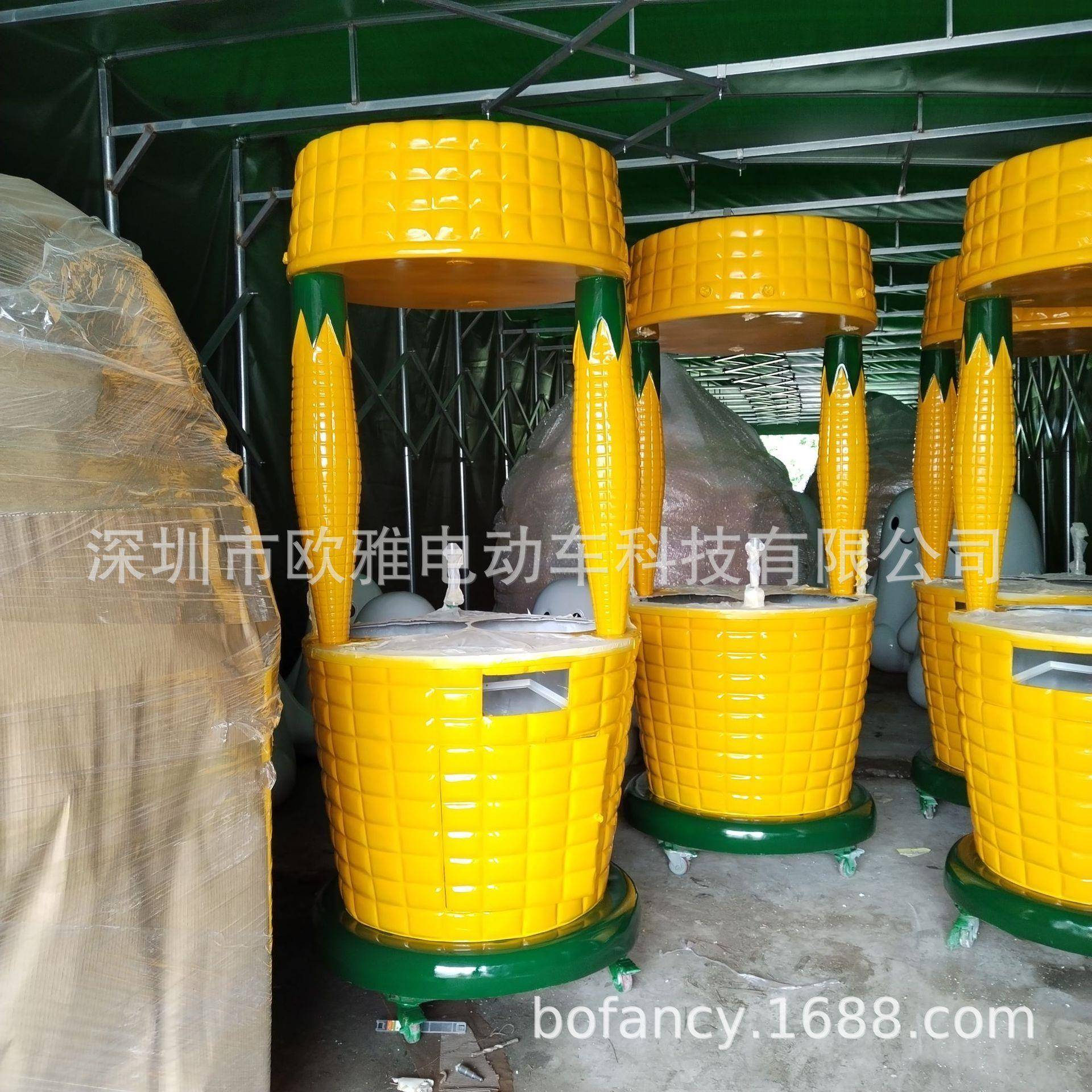 移动售卖亭 小吃车 玉米造型餐车 造型售卖车摆摊车玻璃钢售卖亭