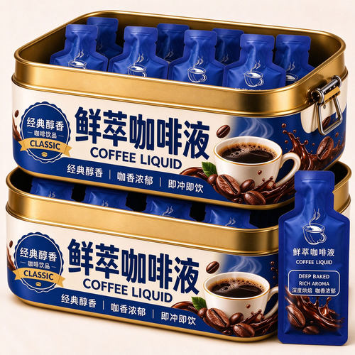 【官方正品】鲜萃咖啡液速溶烘焙冰美式黑咖啡浓缩咖啡液即冲即饮