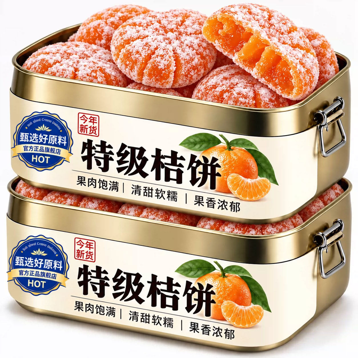 正宗桔饼老式手工红桔饼橘饼潮汕特产冰糖金桔干蜜饯零食官方正品