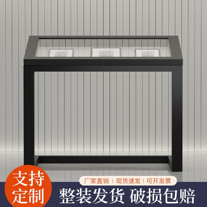 博物馆玻璃展柜文物展览文献资料企业奖章票据展厅陈列液压展示柜