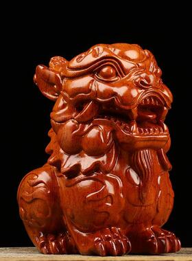 麒麟木雕摆件镇宅招财送子昭贵家居摆设红木工艺礼品
