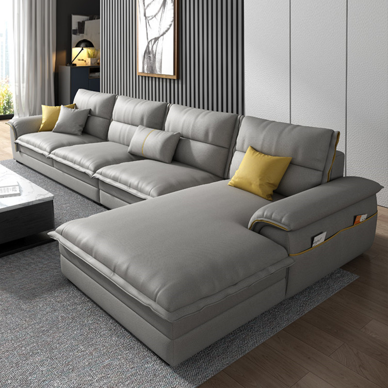 科技布艺沙发客厅2025新款小户型客厅现代简约转角贵妃位棉麻sofa