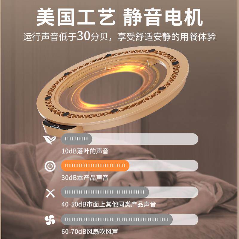 美国自动转盘器旋转桌面芯大圆餐桌家用智能桌子电机电动转盘底座