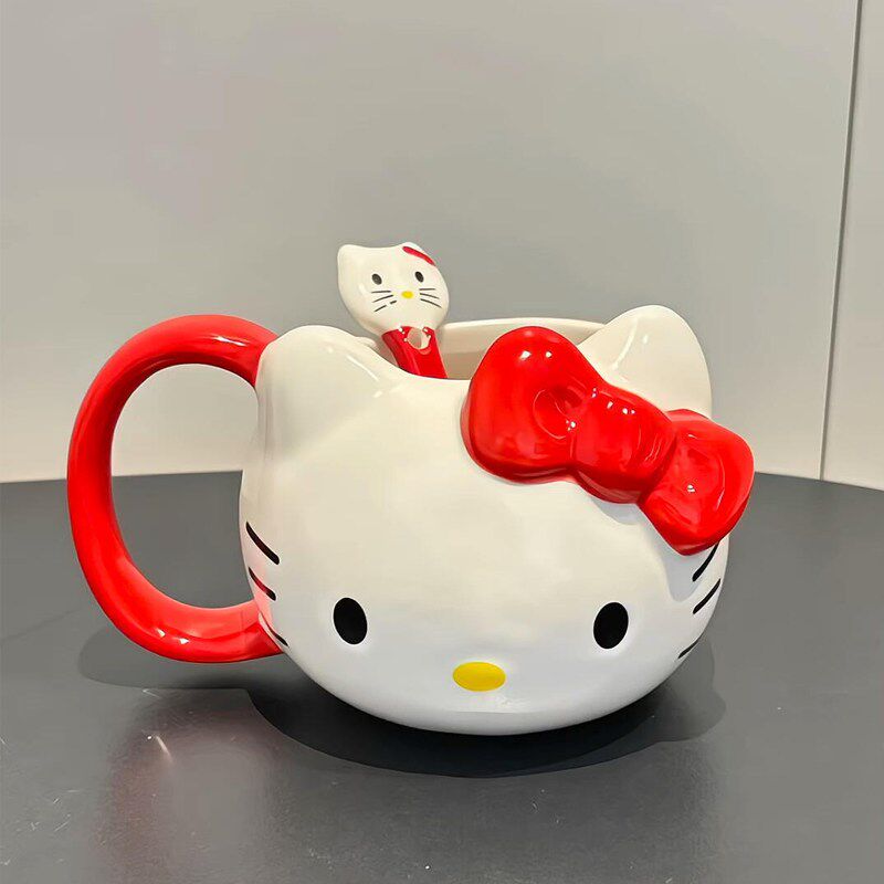马杯带勺食品级爱凯蒂猫大容量牛奶杯