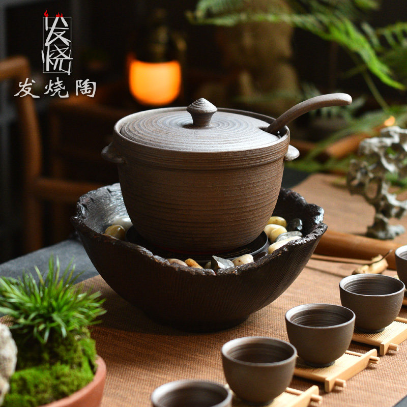 黑晶炉围炉煮茶装粗陶碗勺分茶器大容量过泡茶温茶
