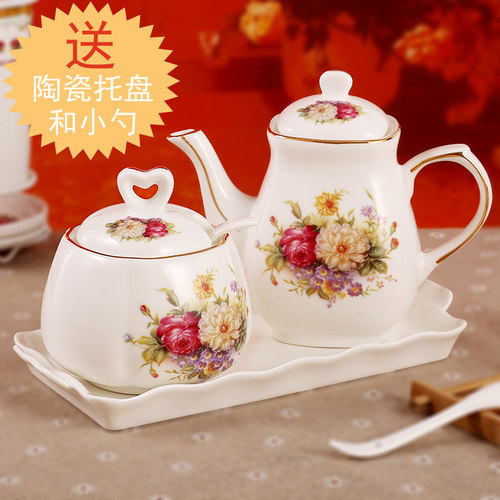 瓷美柯 调味罐壶装 调料盒油壶调料瓶调味盒盐罐家用餐桌用