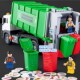 大号惯性垃圾车儿童打气升降仿真垃圾分类桶环卫车扫地洁车