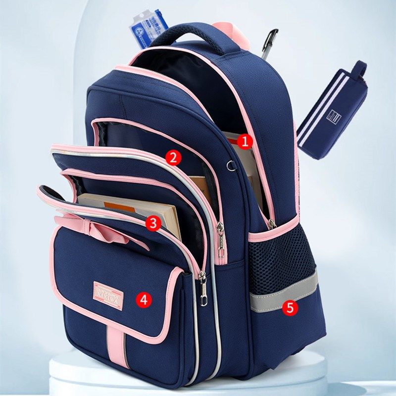 新款小学生女童三到六儿童男孩轻便护脊减负多层书包一二年级