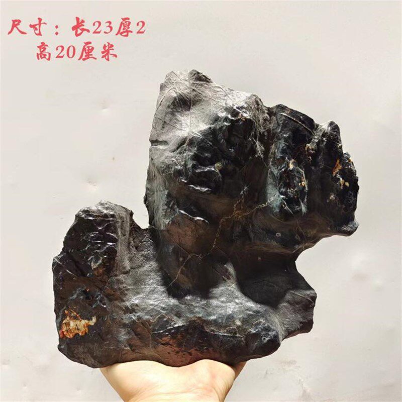 天然灵璧石盆景石 鱼缸造景 龟纹石 根抱石 盆造景盆景石料