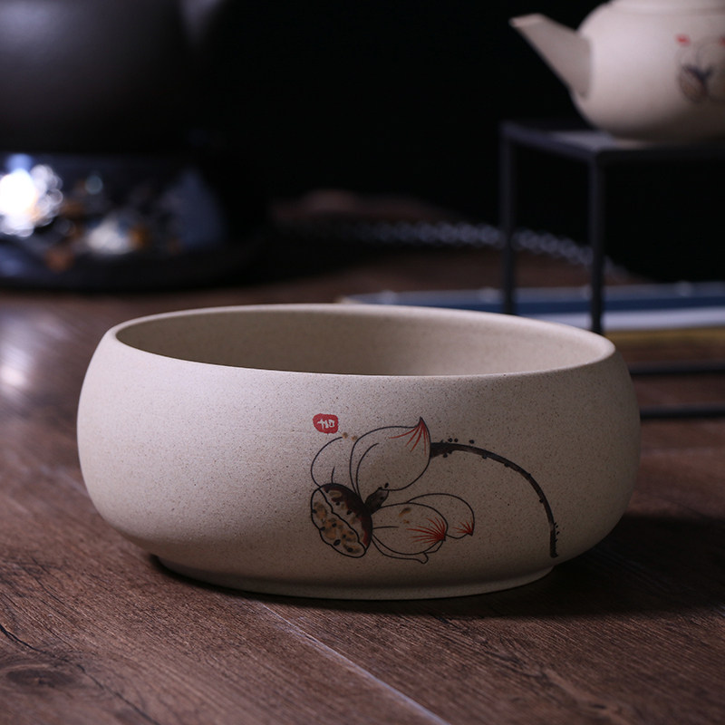 水盂茶洗笔洗 大号紫砂功夫茶盆 干泡茶渣桶茶具