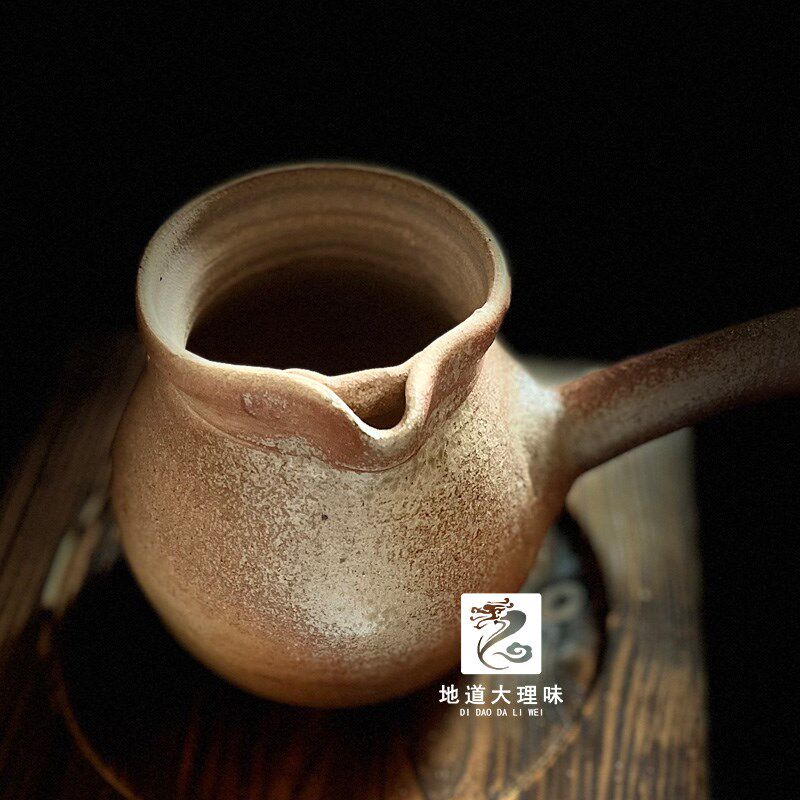 土陶罐云南大理白族特产手工柴烧侧把烤茶粗陶围炉煮茶壶冲茶罐