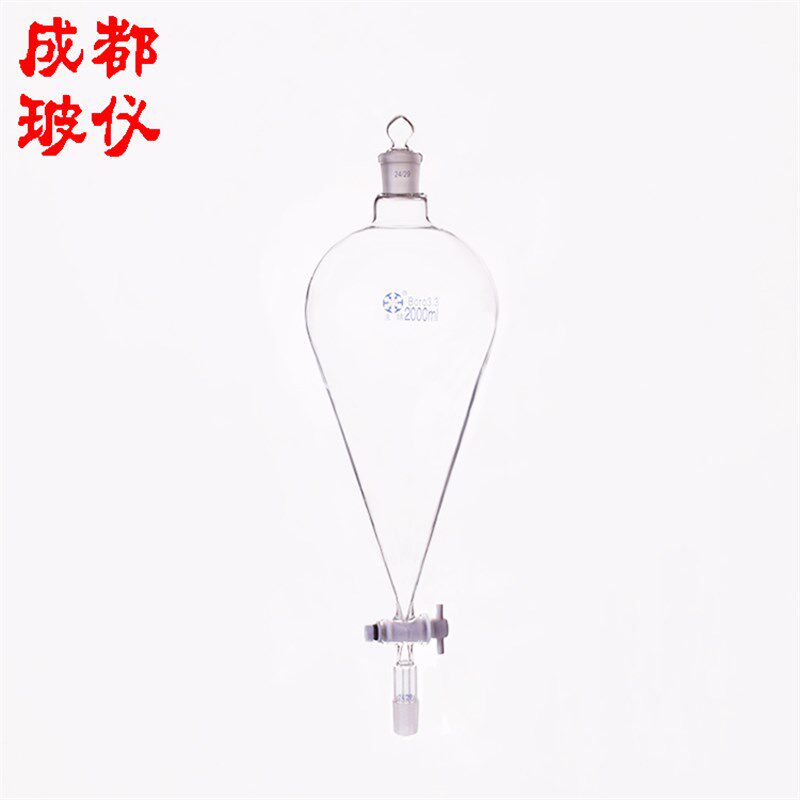 法培牌 四氟梨形分液漏斗 2000ml 无刻度 具磨口分液漏斗四氟阀
