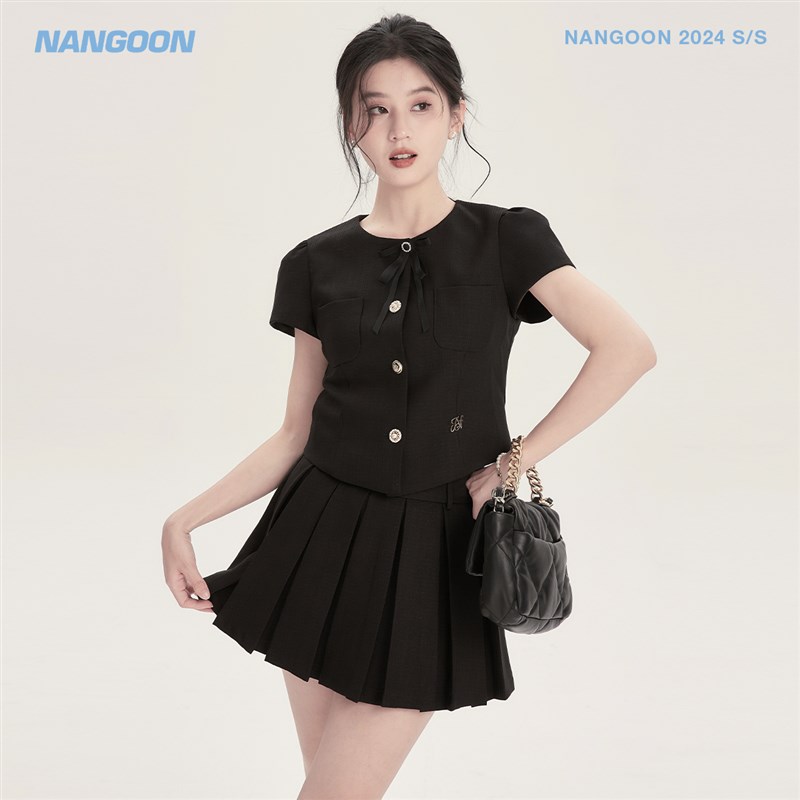 NANGOON  千金2.0短裙款套装短袖上衣半身裙夏季新款女设计感
