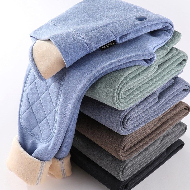 儿童加绒加厚保暖裤男童护膝内穿棉裤德绒中大童秋冬宝宝打底裤子