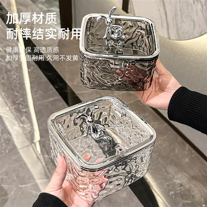 桌面垃圾桶家用客厅轻奢小垃圾篓办公桌上高颜值带盖迷你收纳纸篓