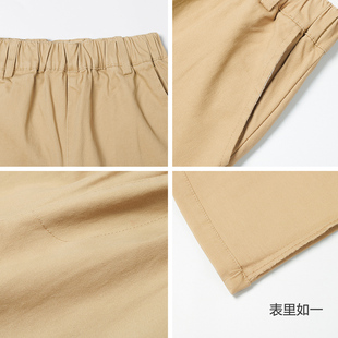 胖大童男童加肥加大卡其色校服裤女童裤子儿童米色长裤小学生西裤