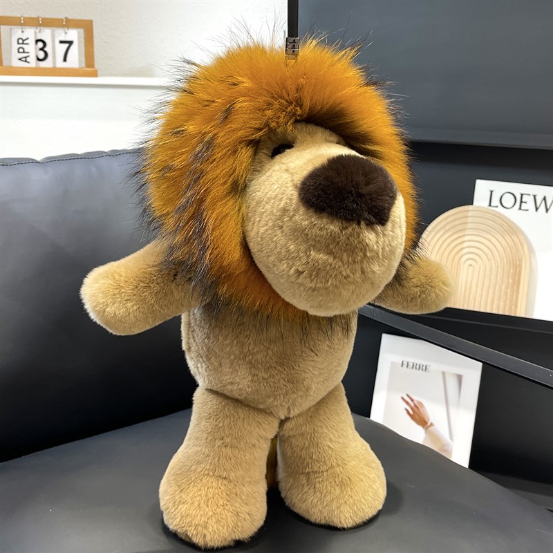 超大獭兔毛大狮子玩偶公仔挂件高档霸气金毛狮王儿童毛绒皮草礼物
