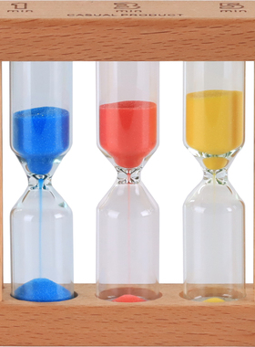 沙漏计时器漏斗儿童防摔3/5/10/30分钟半小时时间创意木质流沙瓶