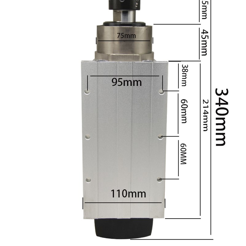 低速主轴 打孔专用主轴 1.5KW 雕刻机电主轴 高速电机95*82