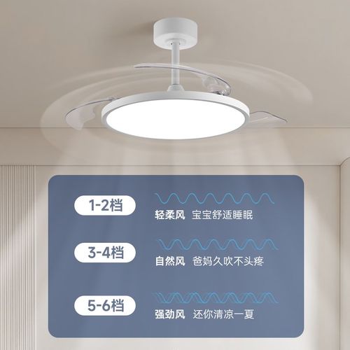 初识照明 全光谱护眼隐形风扇灯客厅卧室餐厅吊扇灯家用一体吊灯
