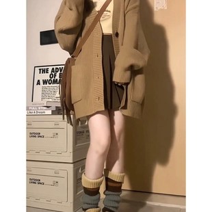 开衫 毛衣外套女秋冬新款 大码 胖mm慵懒风宽松显瘦遮肉高级感针织衫