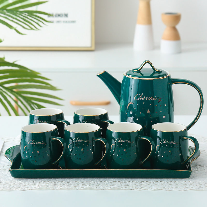 陶瓷轻奢水杯套装杯子家用客厅北欧茶杯水具水壶套杯高档整套茶具