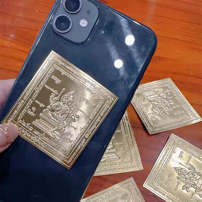 2023龙婆本新款金属卡片  四面手机贴 龟金属片 老虎金属卡片
