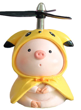 网红可爱卡通小猪车载摆件电动摩托平衡自行车用装饰品送生日礼物