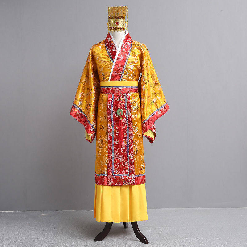 唐朝皇帝服装古装秦朝汉武帝古代龙袍汉太子男士儿童古装演出服春