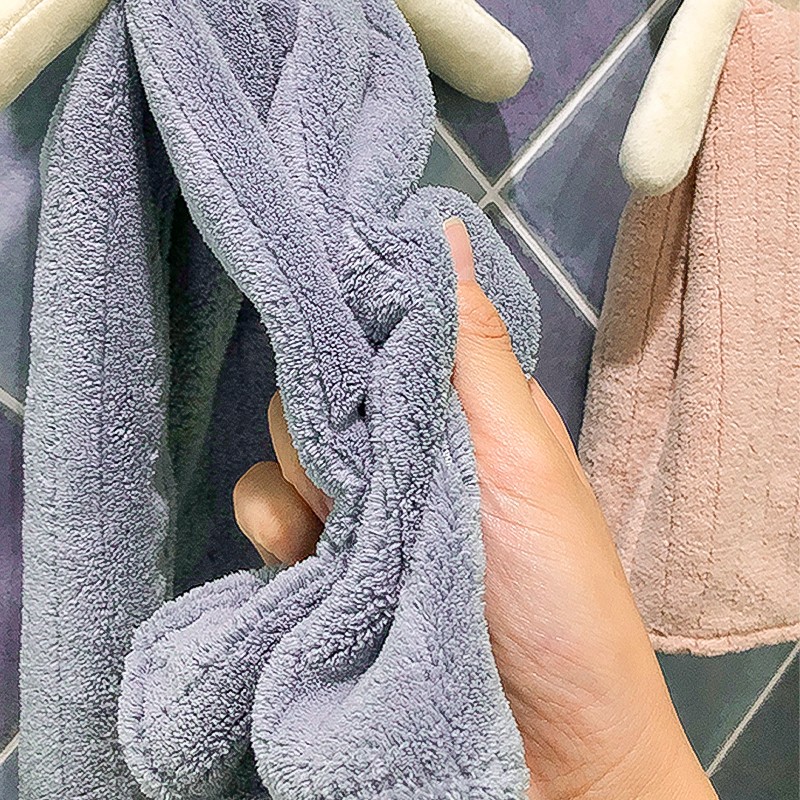 卡通擦手巾厨房加厚吸水卫生间抹布可爱柔软挂式洗手巾不掉毛毛巾