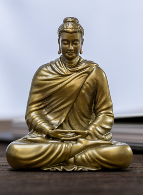 释迦牟尼佛佛佛像家用供奉释迦摩尼佛铜像摆件小随身佛禅意家居装
