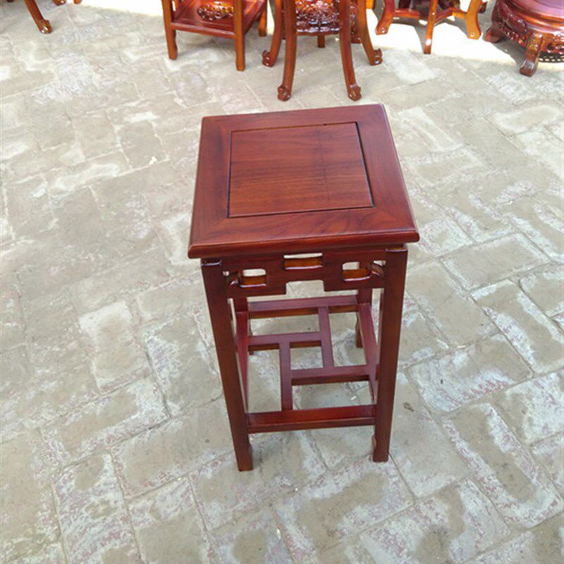 简约方形榆木实木花架盆景架客厅鱼缸架阳台花盆瓶底座置物架包邮