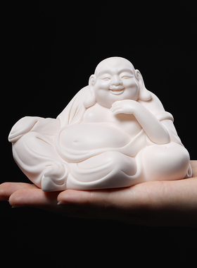 东方泥土陶瓷弥勒佛摆件车载笑佛家居客厅电视柜酒柜装饰品工艺品