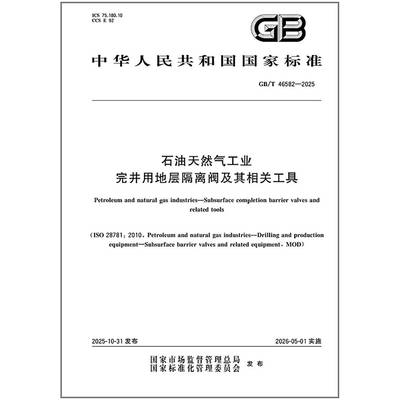 GB/T 46582-2025 石油天然气工业 完井用地层隔离阀及其相关工具