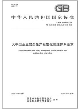 【彩印】GB 46768-2025 有限空间作业安全技术规范GB/T 33000-2025 大中型企业安全生产标准化管理体系要求  中国标准出版社