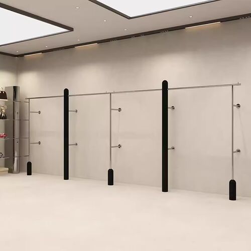 展示架上墙壁挂挂衣架不锈钢亚光黑店专用货架陈列道具