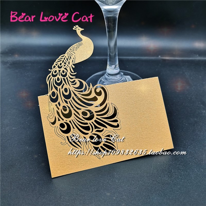 镂空凤凰婚宴席位卡创意个性婚礼布置签到台会议桌卡台卡座位卡