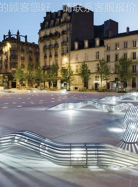 休金镂空座不锈钢户外座椅创意金属镂空广场公园景观属闲异形长坐