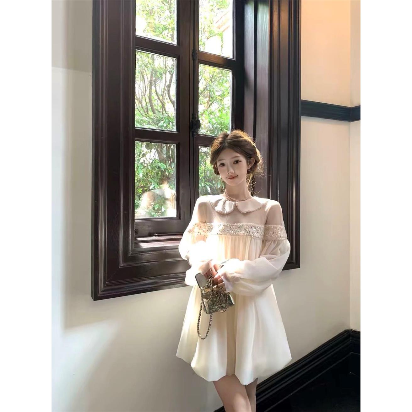 法式甜美风网纱钉珠娃娃