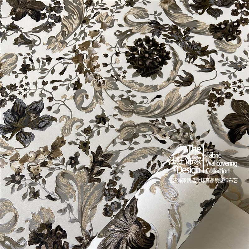 德国Versace5原装进口墙纸欧式奢华卷叶大花背景墙壁纸现货